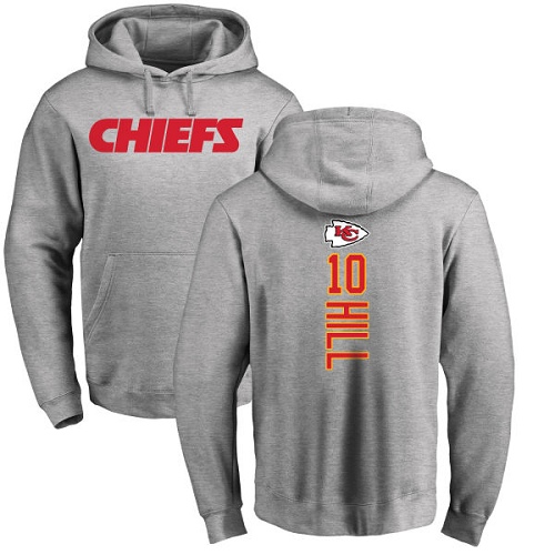 Men Kansas City Chiefs #10 Hill Tyreek Ash Backer Pullover Hoodie->nfl t-shirts->Sports Accessory